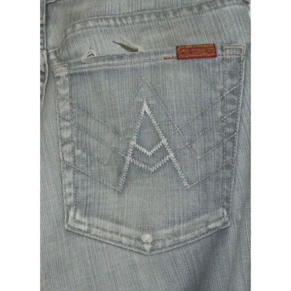7 For All Mankind Jeans Gray Charcoal Wash Womens A Pockets Straight Leg Size 32 - Picture 7 of 12